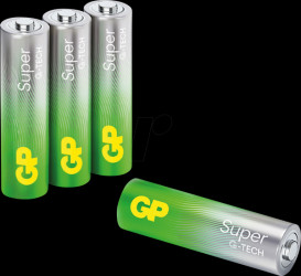 GPPCA15AS598 Super, alkaline battery, AA (Mignon), pack of 4