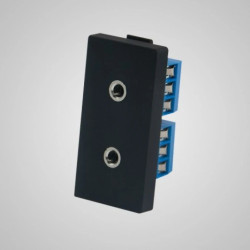 TouchMe Moduł 1/2 gniazdo podwójne słuchawkowe stereo czarne TM910B
