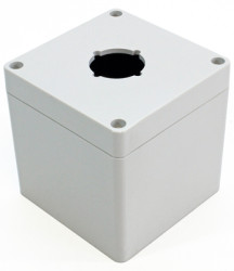 PC push button enclosure, (L x W x H) 89 x 89 x 89 mm, light gray (RAL 7035), IP66, 1554PB1A