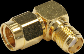 100024792 SMA connector male/female, angled, gold-plated