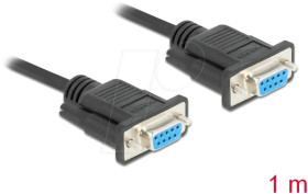 87786 Null modem cable, 9-pin, Bu./Bu., CTS/RTS auto control, 1 m