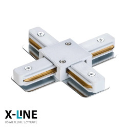 Złączka typu X do szyny, biała