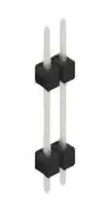 Pin header, 2 pole, pitch 2.54 mm, straight, black, 10056645