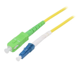 SCA-LCU/OS2-020YL Patch cord światłowodowy OS2 LC/UPC,SC/APC 2m LSZH żółty