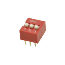 PRZEŁĄCZNIK DIP SWITCH 3 TORY CZERWONY ON-OFF