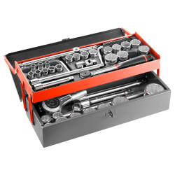 Zestaw nasadek rozmiar napędu 1/2", 3/4" elementy: 36 Facom typ napędu Kwadratowy gniazdo (1/2") 3/8" , 7/16" , 1/2" ,