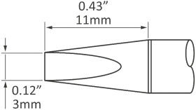 Grot lutowniczy ołówkowy Metcal do MFR-H1-SC2 Dłuto 3 mm SCP