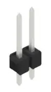 Pin header, 2 pole, pitch 2.54 mm, straight, black, 10048265