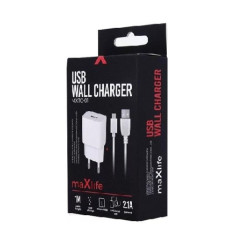 Ładowarka 230V MicroUSB 2,1A biała MAXLIFE 761668