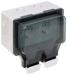 Gniazdo hermetyczne podwójne n/t ATLO-S2IP6 IP66