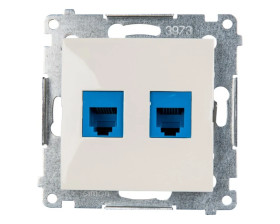 Simon 54 Gniazdo telefoniczne podwójne 2xRJ12 kremowe DT2.01/41