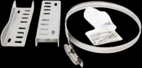 Mast mounting kit, stainless steel, (L x W x H) 279 x 140 x 25 mm, silver, PMB110127KIT1