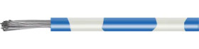 PVC-switching strand, highly flexible, LiYv, 0.14 mm², 18 x 0.1 mm, blue/white, outer Ø 1.1 mm, BYB-5-92F539