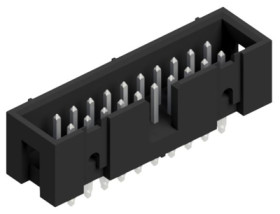 Pin header, 20 pole, pitch 2.54 mm, straight, black, 10060071