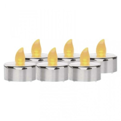 Świeczki tealight srebrne 6x CR2032, vintage, kpl. 6 szt DCCV12