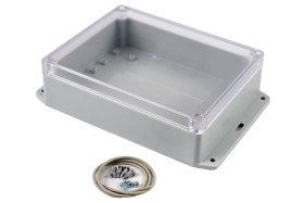 Obudowa ogólnego użytku Poliwęglan szerokość zew. 146 mm długość zew. 186 mm wys. zew. 55 mm Hammond IP65 Jasnoszary