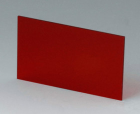 Front/rear panel, straight, acrylic glass, (W x H) 59.3 x 37 mm, red/transparent, A9106123