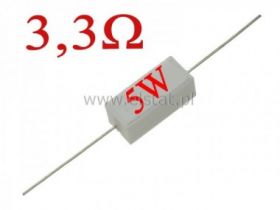 Rezystor cermetowy 3,3 Ohm 5W; poziomy