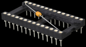 IC-Socket, 28-polig, with blocking capacitor
