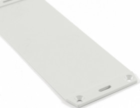 Flange plate, ABS, (L x W x H) 190.81 x 67.01 x 3 mm, gray, for series 1591H, 1591FHGY