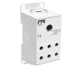 Blok rozdzielczy CU o 1 potencjale, 175 A, wejścia: 1 x 95 - 240 mm2 (drut), lub 1 x 70 - 185 mm2 (linka), wyjścia: 6 x 10 -50