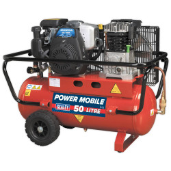 Sealey SA5040 Compressor 50ltr Belt Drive Petrol Engine 4hp