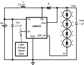 High frequency boost white LED driver with high-Speed PWM brightness control