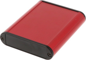 Aluminum enclosure, (L x W x H) 80 x 71 x 19 mm, red, IP54, 1455B802RD