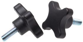 Pokrętło mocujące M10 długość gwintu: 25mm średnica pokrętła 60mm średnica gwintu: 10mm Z czterema ramionami Kołek