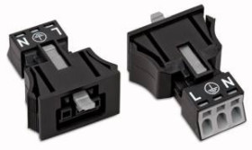 Gniazdo 3-torowe SnapIn czarne WINSTA MINI 890-703 /50szt./