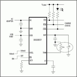 Single-/Dual-Input 1-Cell Li+ Chargers with OVP Protection and Programmable Charge Timer