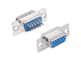 Gniazdo HDDB VGA montażowe na kabel żeńskie lutowany