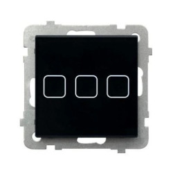 SONATA TOUCH Łącznik dotykowy potrójny z podświetleniem CZARNE SZKŁO ŁPD-13RS/m/32