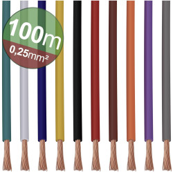 Quadrios 22CW002 Stranded Wire Assorted 10 Colours 0.25 mm&#xB2; Copper