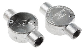 Łącznik do kanałów kablowych RS PRO 25mm Puszka przelotowa Stal