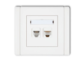 FLEXI Gniazdo telefoniczne 1xRJ11 + komputerowe pojedyncze 1xRJ45 kat.5e 8-stykowe beznarzędziowe biały FGTK KARLIK