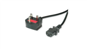 Kabel Zasilający Value Uk, Prosty Iec-Żeński, 10A, Czarny, 1,95 M