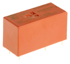 Przekaźnik mocy 24V ac SPDT TE Connectivity 760mW, montaż PCB 350Ω Otwór przezierny
