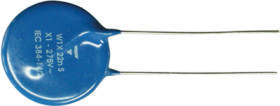 Ceramic suppression capacitor, 22 nF, 275 V (AC), -20/+50 %, radial, pitch 7.5 mm, Y5V, W1X223SCVCF0KR