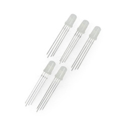 Dioda LED 5mm RGB matowa wsp. katoda - 5 szt.