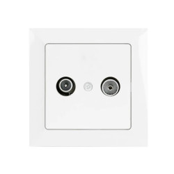 PREMIUM Gniazdo antenowe RTV przelotowe 9db białe GAP-Pr/P