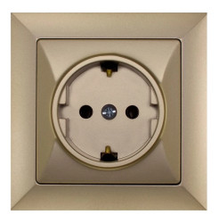 OPAL Gniazdo pojedyncze z/u Schuko metalizowany piaskowy GPT-17 Op