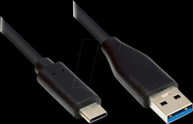GC-M0129 USB 3.0 cable, C-male &lt; A-male, CU, black, 3 m