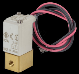 Solenoid valve 2/2 for medium vacuum, NC, 24 VDC, brass
