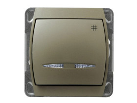 GAZELA Wyłącznik krzyżowy podświetlany satyna ŁP-4JS/m/16/16 OSPEL