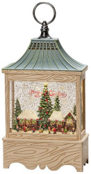 Konstsmide 4287-000 Latarnia LED Jarmark Bożonarodzeniowy ciepła biel LED naturalny wypełniany wodą, Timer