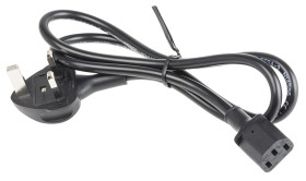 Przewód zasilania złącze A: IEC C13, złącze B: Wtyk brytyjski typu G 1m 10 A 250 V 3 x 0,75 mm² Czarny