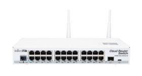 Switch 24x RJ45 1000Mb/s, 1x SFP, 1x USB, 2,4GHz WiFi MikroTik CRS125-24G-1S-2HnD-IN