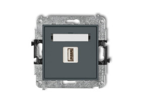 MINI Gniazdo USB-AA 2.0 grafitowy mat 28MGUSB-1 KARLIK