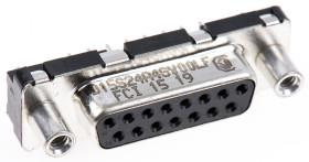 Złącze D-Sub 15-pinowe Żeński Proste Przewlekany raster 2.74mm Złoto na niklu